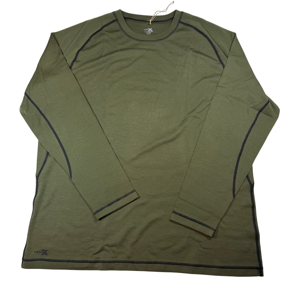 WoolX Everyday 230g Merino Wool Base Layer Top Men XL NWT Olive Long Sleeve X506